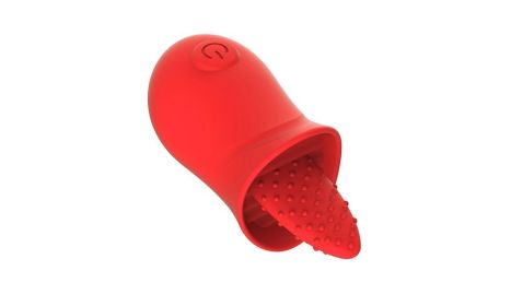 Powerful 10 Speeds Clit Licking Massager Tongue G spot Vibrator Sex Toy (Color: Red)